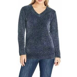 Orvis Women’s Chenille Tunic Sweater in Marled Navy Size Large